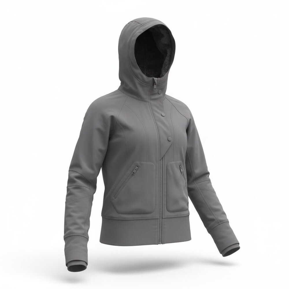 Lululemon Escapade Grey Full Zip Up Jacket Lightweight Fleece Lined Size 8 RARE!